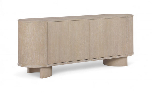 Meridian Furniture Caldra Solid Wood Buffet Sideboard with Mid-century Modern Style for Dining Room Storage Natural 576Natural