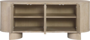 Meridian Furniture Caldra Solid Wood Buffet Sideboard with Mid-century Modern Style for Dining Room Storage Natural 576Natural