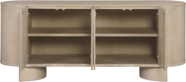 Meridian Furniture Caldra Solid Wood Buffet Sideboard with Mid-century Modern Style for Dining Room Storage Natural 576Natural