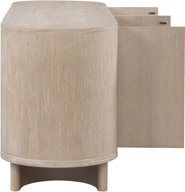 Meridian Furniture Caldra Solid Wood Buffet Sideboard with Mid-century Modern Style for Dining Room Storage Natural 576Natural