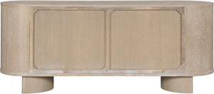 Meridian Furniture Caldra Solid Wood Buffet Sideboard with Mid-century Modern Style for Dining Room Storage Natural 576Natural