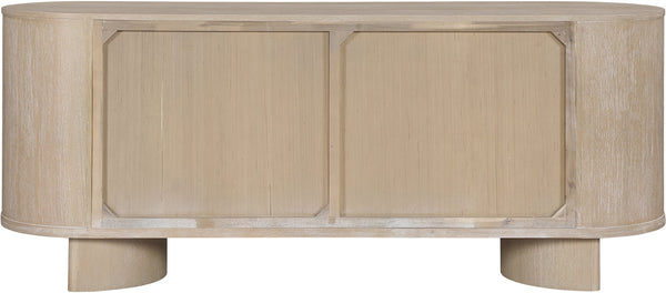 Meridian Furniture Caldra Solid Wood Buffet Sideboard with Mid-century Modern Style for Dining Room Storage Natural 576Natural