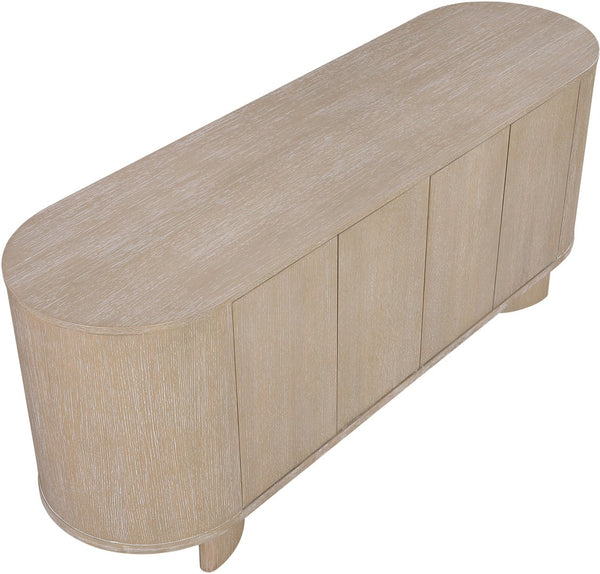 Meridian Furniture Caldra Solid Wood Buffet Sideboard with Mid-century Modern Style for Dining Room Storage Natural 576Natural