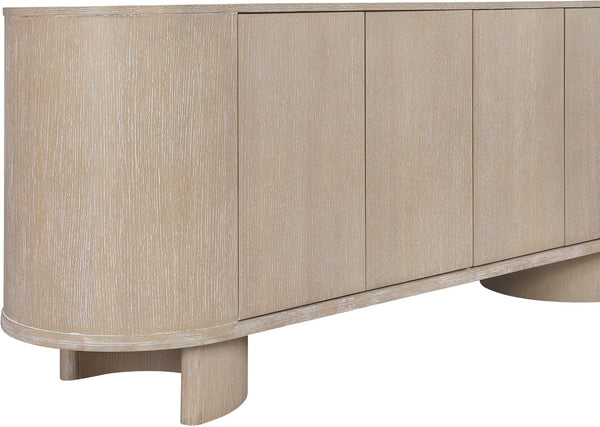 Meridian Furniture Caldra Solid Wood Buffet Sideboard with Mid-century Modern Style for Dining Room Storage Natural 576Natural