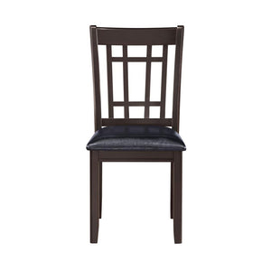 English Elm Set of 2 Wood Dining Side Chairs with Black Leatherette Seats, Transitional Design, Sturdy Rectangular Backrest Espresso B016P368661