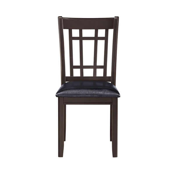 English Elm Set of 2 Wood Dining Side Chairs with Black Leatherette Seats, Transitional Design, Sturdy Rectangular Backrest Espresso B016P368661