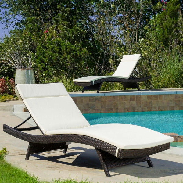 English Elm Christopher Knight Home® - 52005.00Cush Stylish Beige Outdoor Chaise Lounge Cushion For Comfort & Durability - Fits Most Loungers N775P230263A