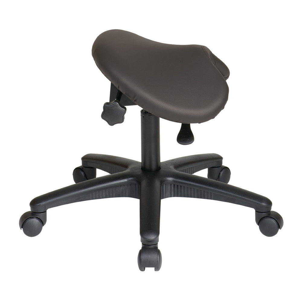 OSP Home Furnishings Pneumatic Drafting Chair Saddle Seat Ergonomic Stool with Tilt Adjustment for Studio Use ST203-R111