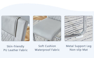 English Elm Table 5-Piece Dining Set: Luxurious Black Marble Top With Stainless Steel Legs & Light Gray Pu Chairs W1151S01963-GIGA