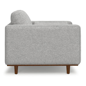 English Elm Morrison Sculptural Mid-century Armchair with Rubberwood Legs and Performance Fabric Gray B136P420741