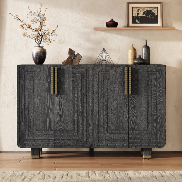 English Elm Trexm Vintage Fluted Sideboard with Soft Close Doors and Ash Wood Grain Finish N715P289209B