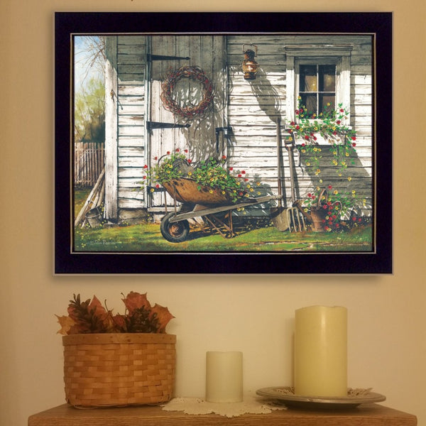 English Elm "spring Cleaning" Framed Wall Art by John Rossini Matte Black Wood Ready to Hang B06788661