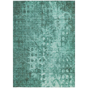 Homeroots 3' Blue Ikat Washable Area Rug - Stylish Indoor Outdoor Design, Stain Resistant, Durable & Versatile 5' X 8' Polyester 577002