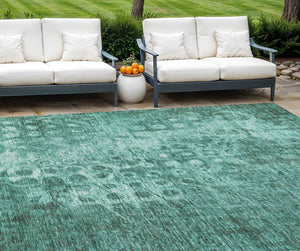 Homeroots 3' Blue Ikat Washable Area Rug - Stylish Indoor Outdoor Design, Stain Resistant, Durable & Versatile 9' X 12' Polyester 577005