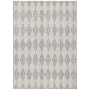 HomeRoots 9' Beige Geometric Area Rug - Versatile Washable Design for Indoor & Outdoor Spaces, Easy Care 9' X 12' 577011