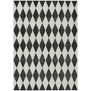HomeRoots 5' Black Geometric Area Rug - Stylish, Washable, Durable Design for Indoor and Outdoor Spaces 8' X 10' 577016