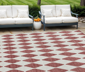 Homeroots 3' Beige Geometric Washable Indoor Outdoor Area Rug For Versatile Style In Any High Traffic Space 9' X 12' Polyester 577029