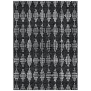 HomeRoots 9' Charcoal Geometric Area Rug - Stylish, Washable Design for Indoor & Outdoor Spaces, Durable & Easy Care 9' X 12' 577035