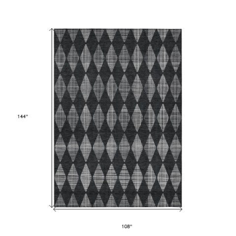 Homeroots 3' Beige Geometric Washable Indoor Outdoor Area Rug For Versatile Style In Any High Traffic Space 9' X 12' Polyester 577035