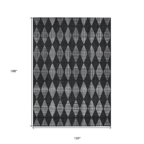 Homeroots 3' Beige Geometric Washable Indoor Outdoor Area Rug For Versatile Style In Any High Traffic Space 10' X 14' Polyester 577036