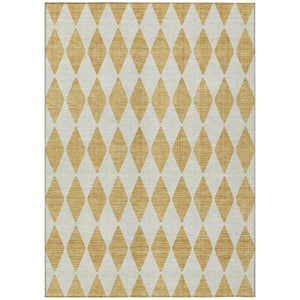 HomeRoots 5' Geometric Washable Area Rug in Gold and Light Brown for Indoor/Outdoor Style and Durability 8' X 10' 577040