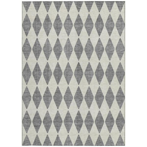 Homeroots 3' Beige Geometric Washable Indoor Outdoor Area Rug For Versatile Style In Any High Traffic Space 9' X 12' Polyester 577047