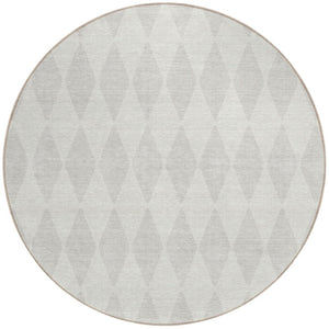 Homeroots 3' Beige Geometric Washable Indoor Outdoor Area Rug For Versatile Style In Any High Traffic Space 8' Round Polyester 577057
