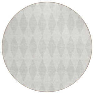 HomeRoots 5' Geometric Ivory and Beige Area Rug – Stylish, Washable, Indoor-Outdoor Rug for Versatile Spaces 8' Round 577057