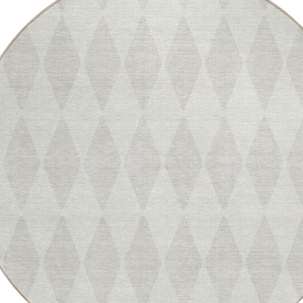 Homeroots 3' Beige Geometric Washable Indoor Outdoor Area Rug For Versatile Style In Any High Traffic Space 8' Round Polyester 577057