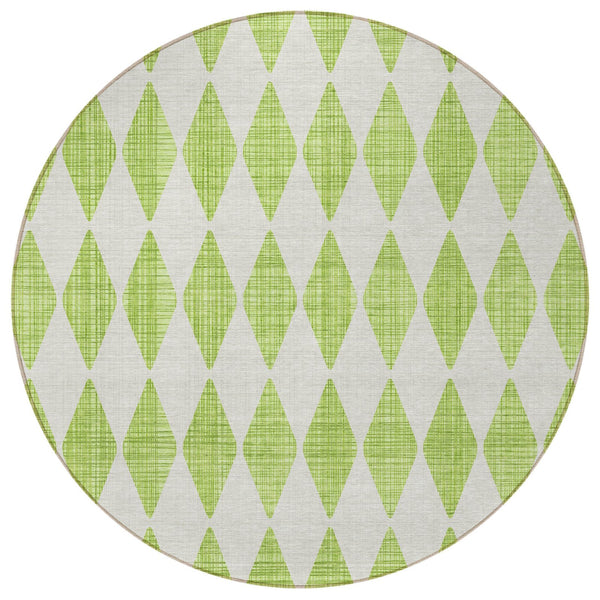 Homeroots 3' Beige Geometric Washable Indoor Outdoor Area Rug For Versatile Style In Any High Traffic Space 8' Round Polyester 577063