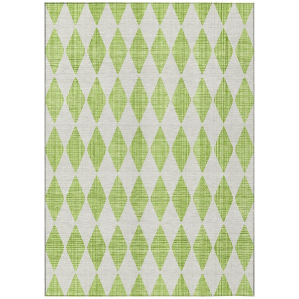 HomeRoots 9' Vibrant Lime Green and Ivory Geometric Area Rug for Stylish Indoor and Outdoor Spaces, Washable 9' X 12' 577065