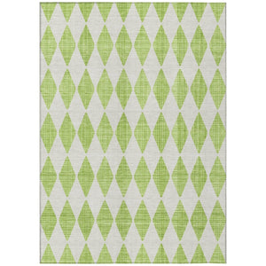 HomeRoots 5' Refreshing Lime Green and Ivory Geometric Area Rug – Durable, Washable, Ideal for Indoor/Outdoor Use 10' X 14' 577066