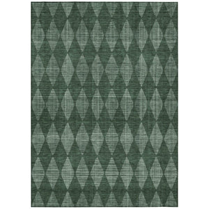 HomeRoots 5' Geometric Indoor Outdoor Area Rug in Olive Green and Charcoal - Durable, Washable, Stylish Design 5' X 8' 577074
