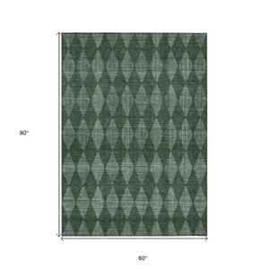 Homeroots 3' Beige Geometric Washable Indoor Outdoor Area Rug For Versatile Style In Any High Traffic Space 5' X 8' Polyester 577074