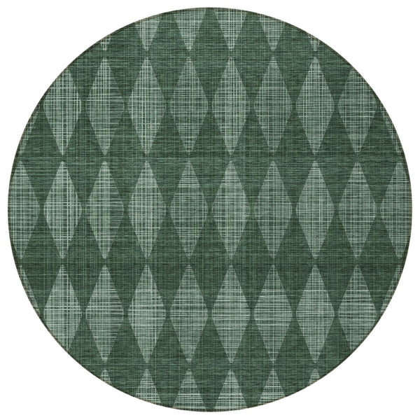 Homeroots 3' Beige Geometric Washable Indoor Outdoor Area Rug For Versatile Style In Any High Traffic Space 8' Round Polyester 577075