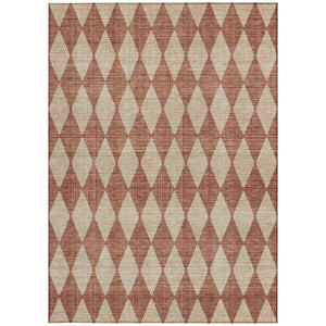 Homeroots 3' Beige Geometric Washable Indoor Outdoor Area Rug For Versatile Style In Any High Traffic Space 3' X 5' Polyester 577079
