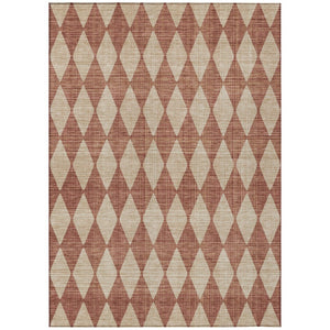 HomeRoots 5' Vibrant Orange and Copper Geometric Area Rug - Stylish, Washable Indoor/Outdoor Design for Any Space 8' X 10' 577082