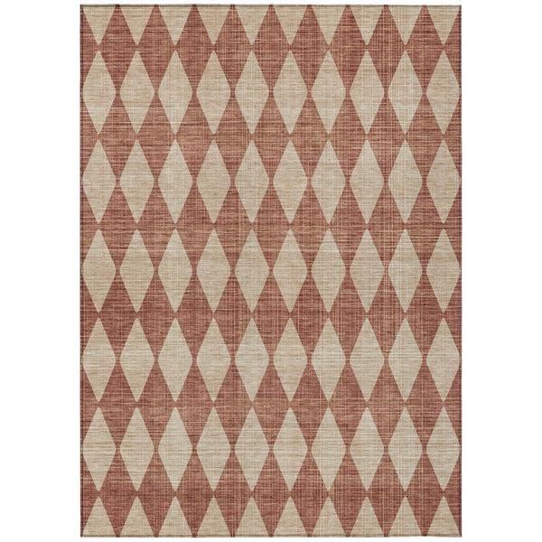 HomeRoots 9' Vibrant Orange and Copper Geometric Area Rug - Durable, Washable for Indoor and Outdoor Spaces 9' X 12' 577083