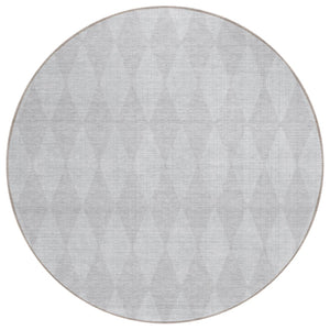 HomeRoots 5' Geometric Washable Area Rug in Pewter and Silver - Durable, Stylish Accent for Indoor/Outdoor Use 8' Round 577087