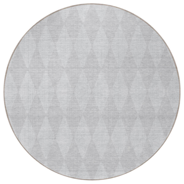 Homeroots 3' Beige Geometric Washable Indoor Outdoor Area Rug For Versatile Style In Any High Traffic Space 8' Round Polyester 577087