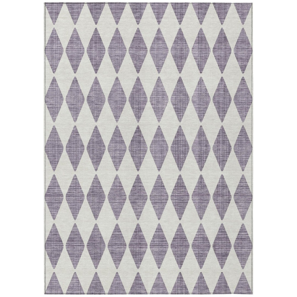 HomeRoots 9' Stylish Purple and Lilac Geometric Area Rug - Durable, Washable Design for Indoor and Outdoor Spaces 9' X 12' 577101