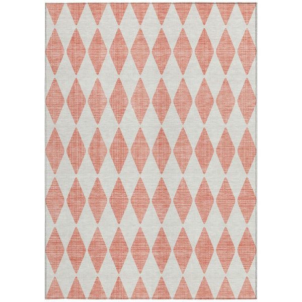 Homeroots 3' Beige Geometric Washable Indoor Outdoor Area Rug For Versatile Style In Any High Traffic Space 10' X 14' Polyester 577108