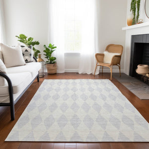 Homeroots 3' Beige Geometric Washable Indoor Outdoor Area Rug For Versatile Style In Any High Traffic Space 8' X 10' Polyester 577112