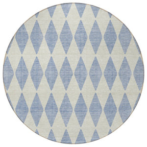Homeroots 3' Beige Geometric Washable Indoor Outdoor Area Rug For Versatile Style In Any High Traffic Space 8' Round Polyester 577117