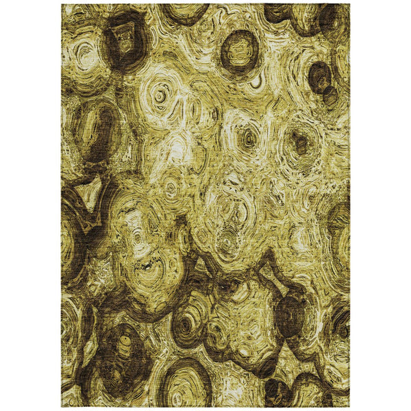 Homeroots 3' Beige Taupe And Brown Abstract Washable Area Rug For Indoor And Outdoor Use - Durable Design 3' X 5' Polyester 577139