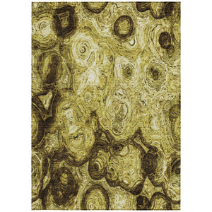 Homeroots 3' Beige Taupe And Brown Abstract Washable Area Rug For Indoor And Outdoor Use - Durable Design 9' X 12' Polyester 577143