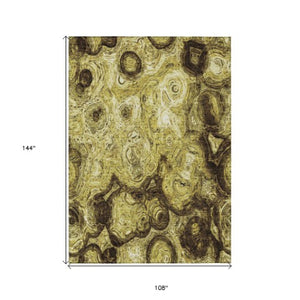 Homeroots 3' Beige Taupe And Brown Abstract Washable Area Rug For Indoor And Outdoor Use - Durable Design 9' X 12' Polyester 577143