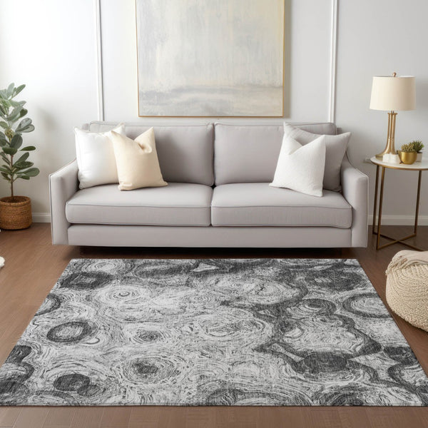 Homeroots 3' Beige Taupe And Brown Abstract Washable Area Rug For Indoor And Outdoor Use - Durable Design 3' X 5' Polyester 577145