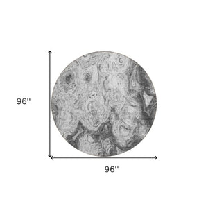 Homeroots 3' Beige Taupe And Brown Abstract Washable Area Rug For Indoor And Outdoor Use - Durable Design 8' Round Polyester 577147