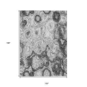 Homeroots 3' Beige Taupe And Brown Abstract Washable Area Rug For Indoor And Outdoor Use - Durable Design 10' X 14' Polyester 577150